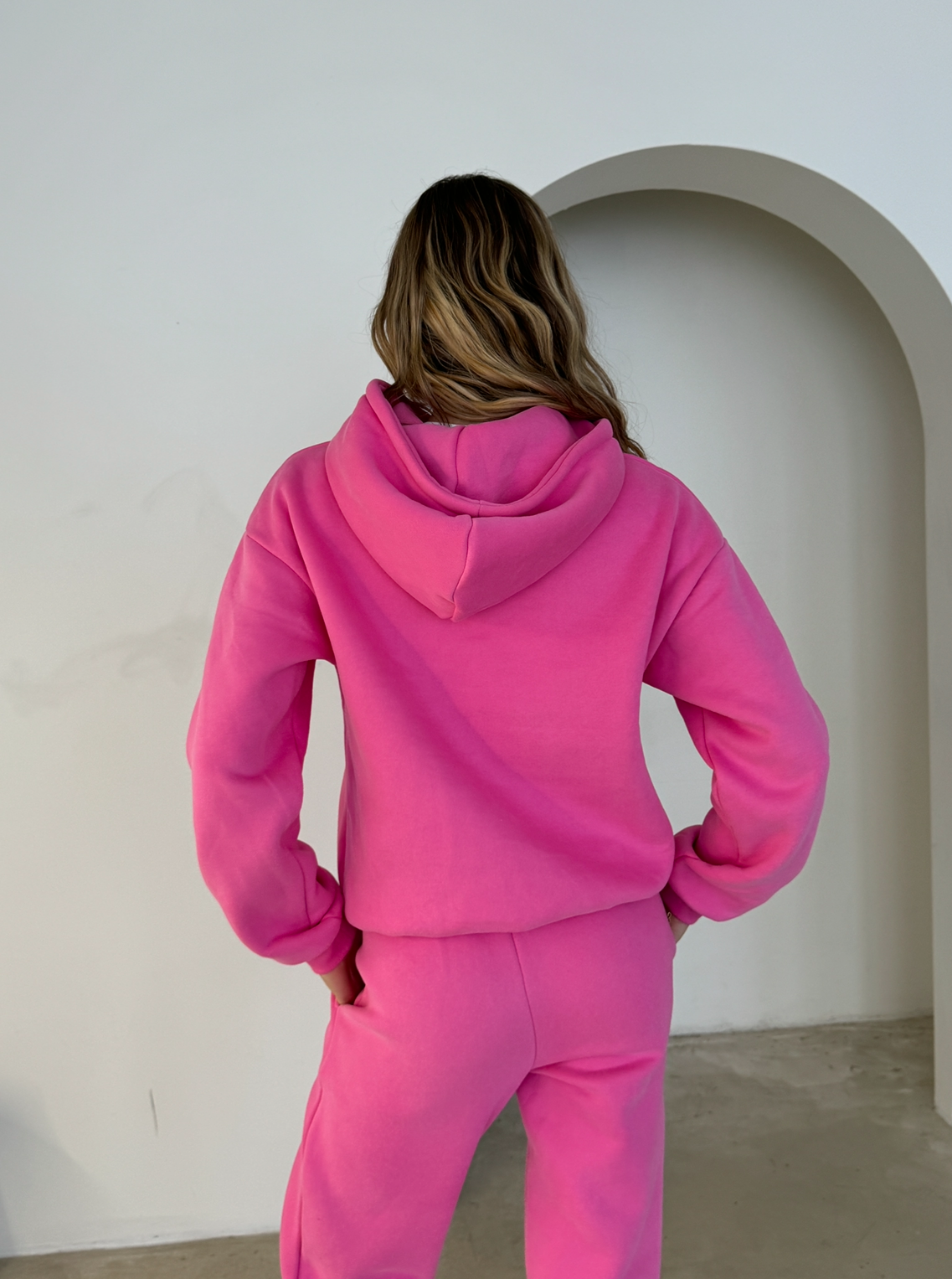 Pink Hoodie Neon Pink Sweatsuit Cozy Oversized Hoodie Hot Pink